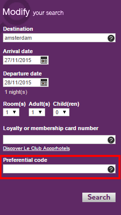 Mercure preferential code